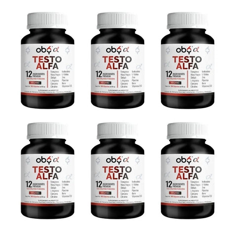 Pack de 6 frascos: Oby Testo Alfa | 180 cápsulas Fast Bundle