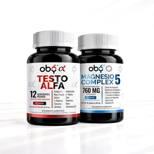 Pack: Magnesio Complex 5 60 Cápsulas + Testo Alfa 60 Cápsulas Fast Bundle