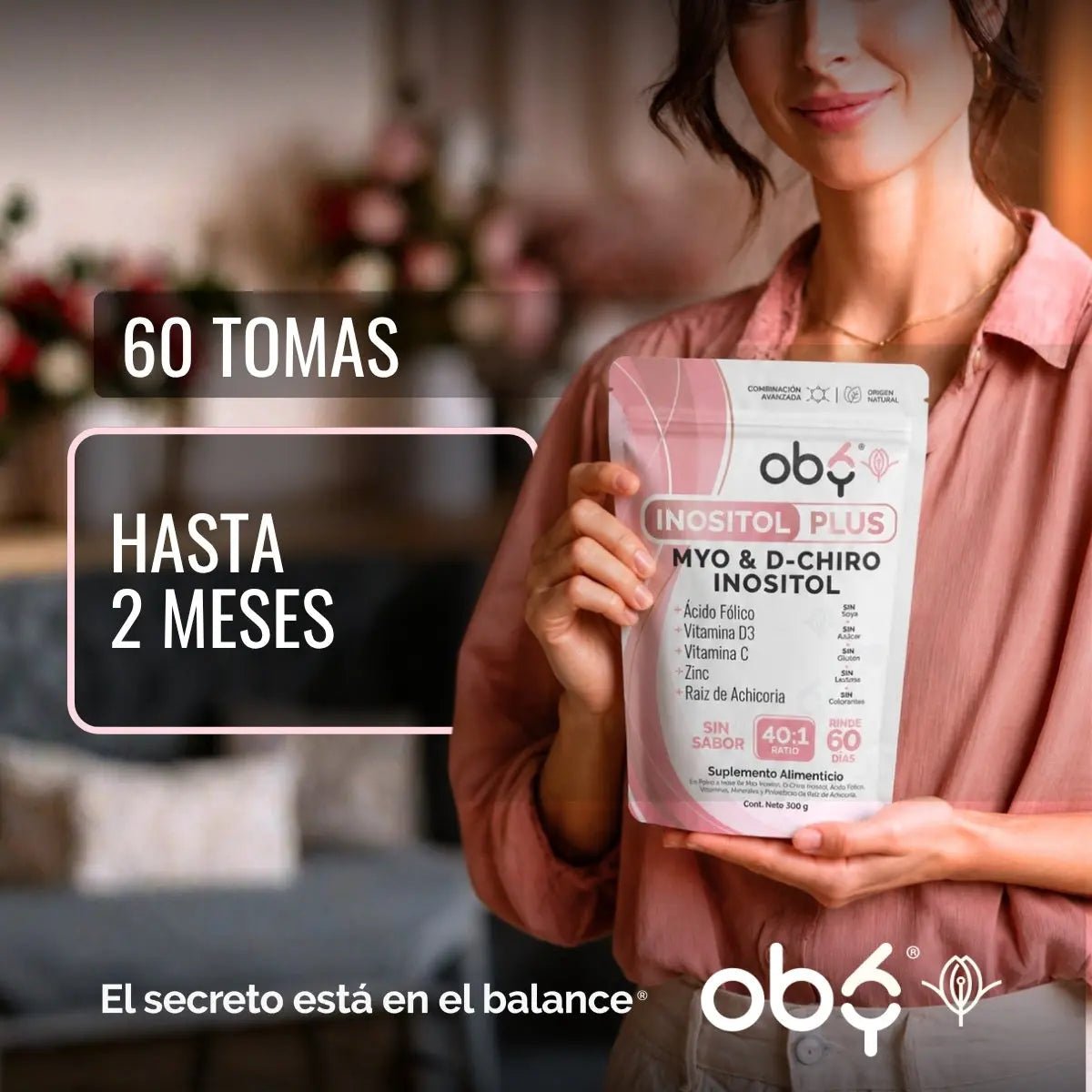 Myo y D-Chiro Inositol Ratio 40:1 con Ácido Fólico Polvo 60 porciones oby.mx