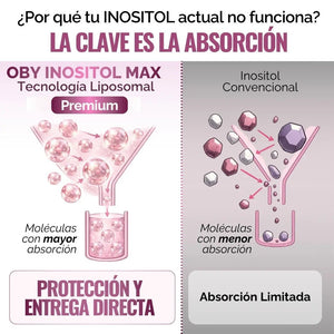 Inositol Max LIPOSOMAL - Myo y D-Chiro Inositol Ratio 40:1 + Vitex Agnus Castus + Acido Alfa Lipoico + Prebioticos  | Polvo oby.mx
