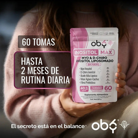 Inositol Max LIPOSOMAL - Myo y D-Chiro Inositol Ratio 40:1 + Vitex Agnus Castus + Acido Alfa Lipoico + Prebioticos  | Polvo oby.mx