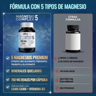 Magnesio Complex 5 Tipos con Vitamina C y D3 60 cápsulas oby.mx