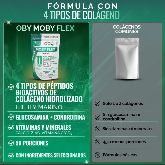 Colágeno Hidrolizado I, II, III y Marino 50 porciones oby.mx