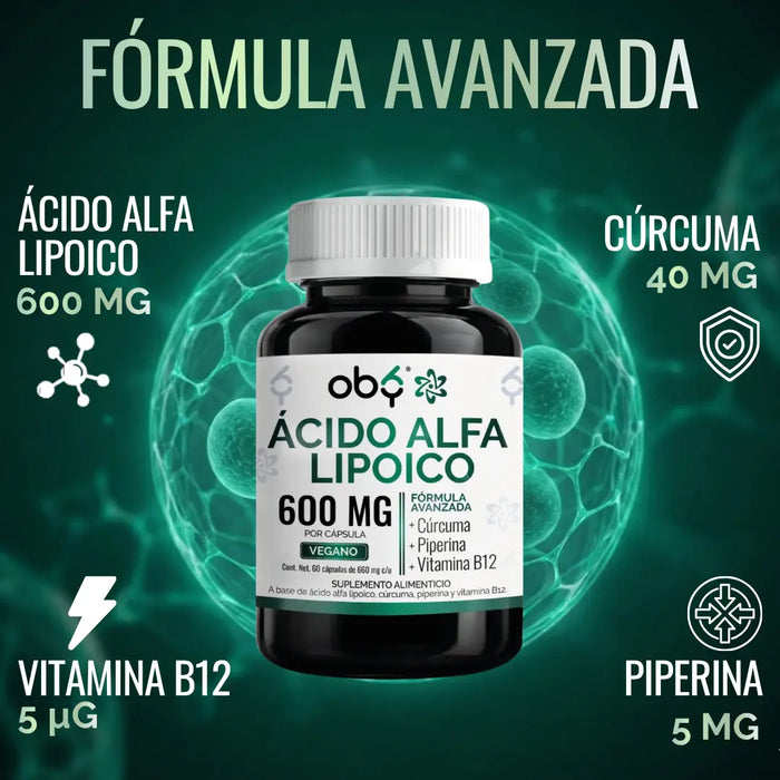Ácido Alfa Lipoico 60 cápsulas oby.mx