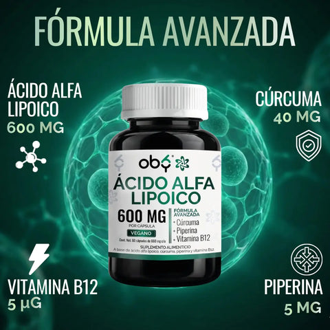 Ácido Alfa Lipoico 60 cápsulas oby.mx