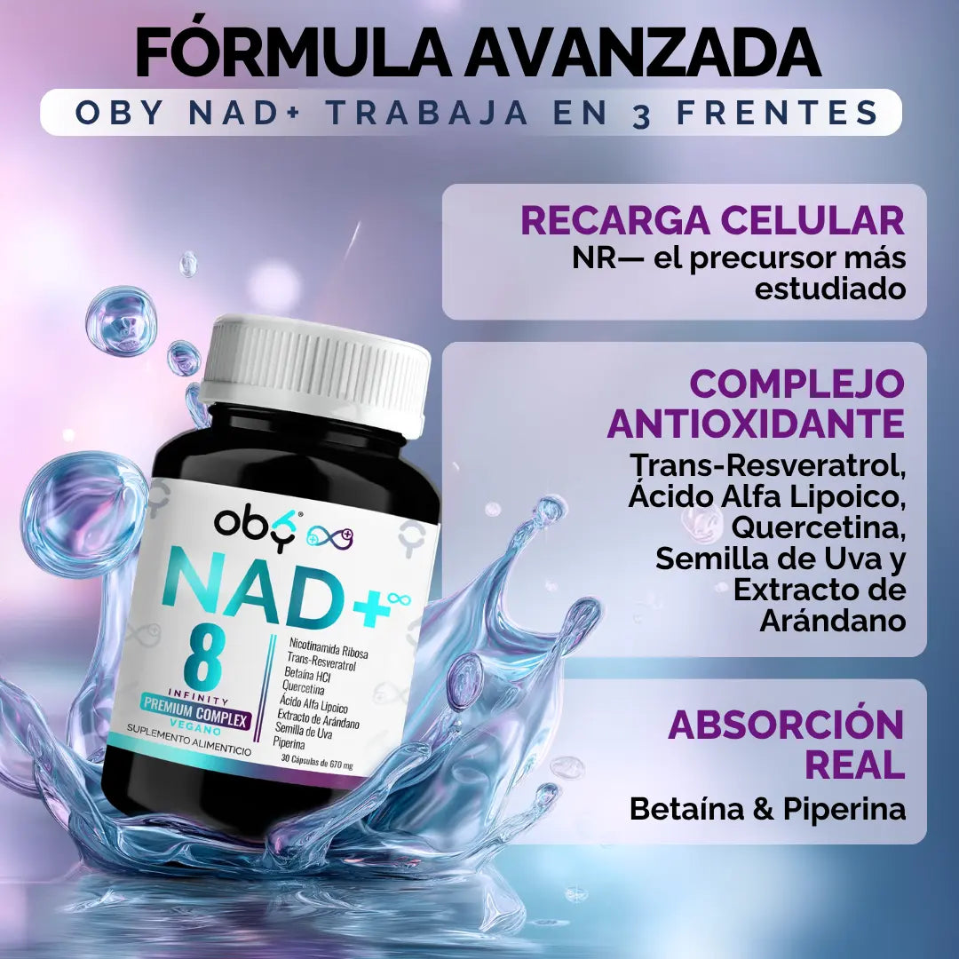 NAD+ con Resveratrol 30 cápsulas oby.mx