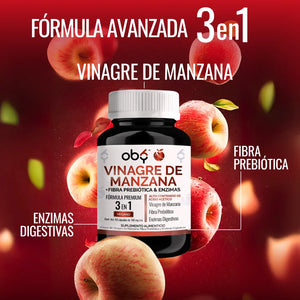 Vinagre De Manzana con Enzimas Digestivas 60 cápsulas oby.mx