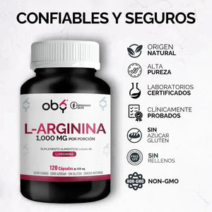 OBY L-Arginina de Alta Pureza | 120 Cápsulas $̶5̶4̶9̶.̶0̶0̶ oby.mx