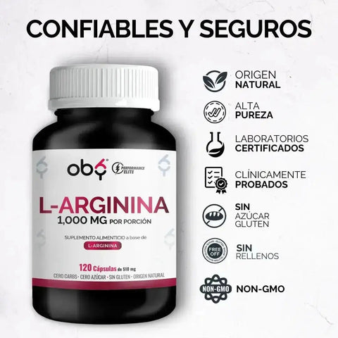 OBY L-Arginina de Alta Pureza | 120 Cápsulas $̶5̶4̶9̶.̶0̶0̶ oby.mx