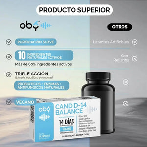 Candida Cleanse 14 Días | Fórmula Avanzada 10 en 1 | 28 Cápsulas | OBY oby.mx