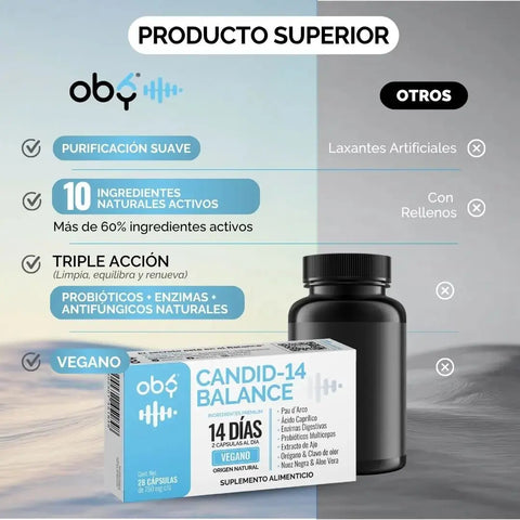 Candida Cleanse 14 Días | Fórmula Avanzada 10 en 1 | 28 Cápsulas | OBY oby.mx