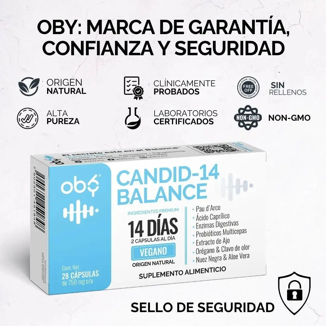 Candida Cleanse 14 Días | Fórmula Avanzada 10 en 1 | 28 Cápsulas | OBY oby.mx