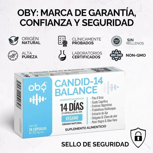 Candida Cleanse 14 Días | Fórmula Avanzada 10 en 1 | 28 Cápsulas | OBY oby.mx