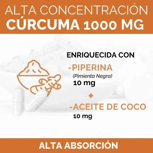 OBY Curcuma 1000 mg | Con Pimienta Negra y Aceite de Coco | 120 Cápsulas oby.mx