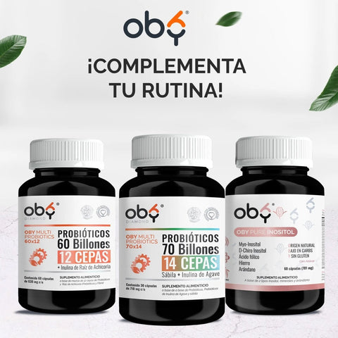 OBY Multi Probioticos 70 Billones de 14 Cepas + Prebioticos Inulina de Agave + Sabila | 30 cápsulas oby.mx