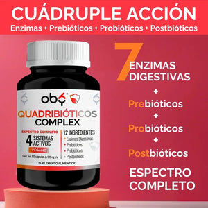*Enzimas Digestivas con Prebióticos, Probióticos y Postbióticos (60 cápsulas) oby.mx