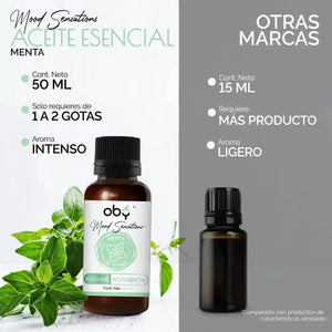 Aceite Esencial Menta Tamaño extra grande 50 ml | Oby Refreshing Mint Mood Sensations oby.mx