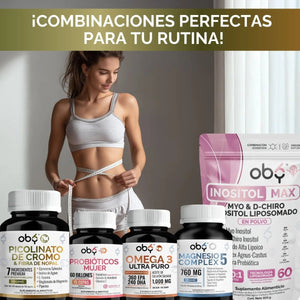 *Picolinato Cromo + Fibra de Nopal con Magnesio, L Teanina, Gymnema, Inulina y Piperina (60 cápsulas) oby.mx