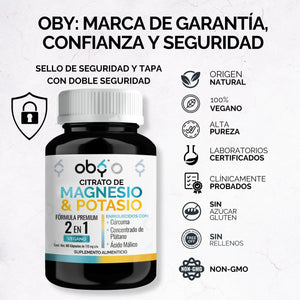 *Citrato de Magnesio + Citrato de Potasio (60 cápsulas) oby.mx