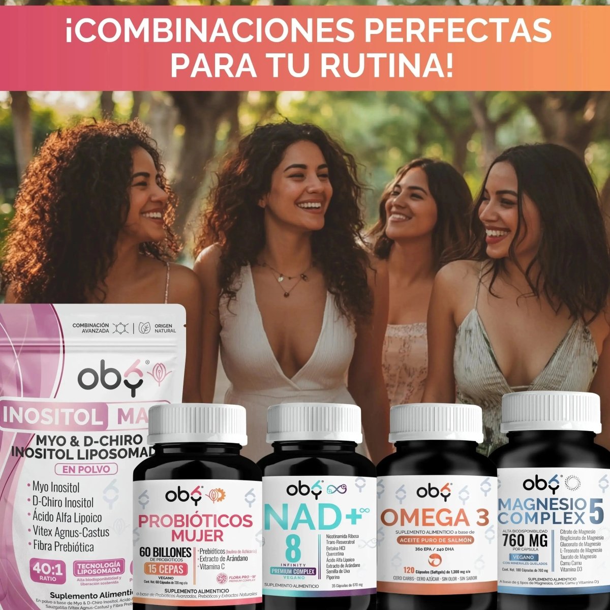 Pack de 3 frascos: Probióticos Femeninos | 60 Billones 15 Cepas + Prebióticos | Probióticos Mujer oby.mx