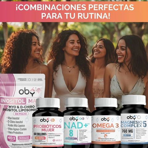 Pack de 3 frascos: Probióticos Femeninos | 60 Billones 15 Cepas + Prebióticos | Probióticos Mujer oby.mx