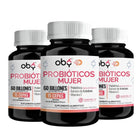 Pack de 3 frascos: Probióticos Femeninos | 60 Billones 15 Cepas + Prebióticos | Probióticos Mujer oby.mx