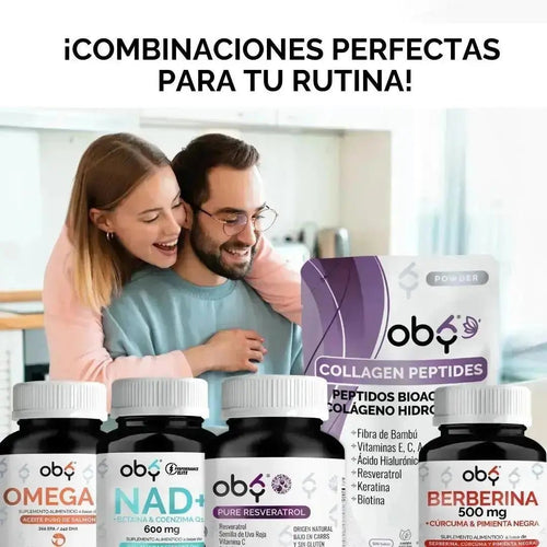 OBY Pure Resveratrol con Antioxidantes: Semilla de Uva, Vitamina C, Arándano y Pimienta Negra | 60 caps oby.mx