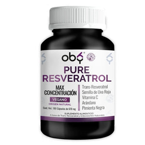 *Trans Resveratrol 100% Puro con Alto Contenido Polifenoles (180 cápsulas) oby.mx