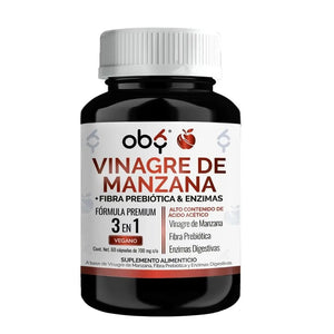 *Vinagre De Manzana Con Fibra Prebiótica y Enzimas Digestivas oby.mx