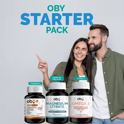 Oby Starter | Probióticos + Citrato de Magnesio + Omega 3 + Multivitaminicos oby.mx