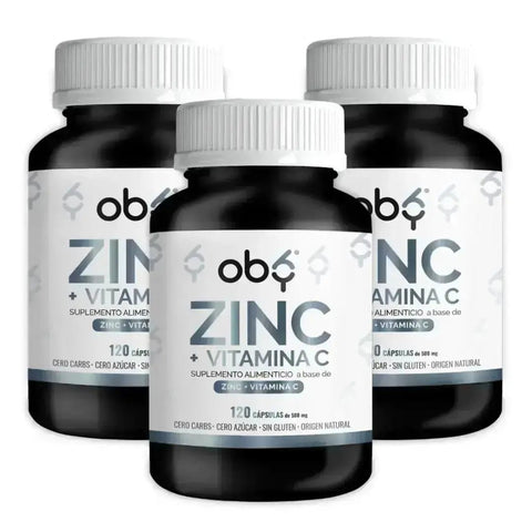 Pack de 3 frascos: OBY Zinc Puro + Vitamina C | 120 caps. Fast Bundle